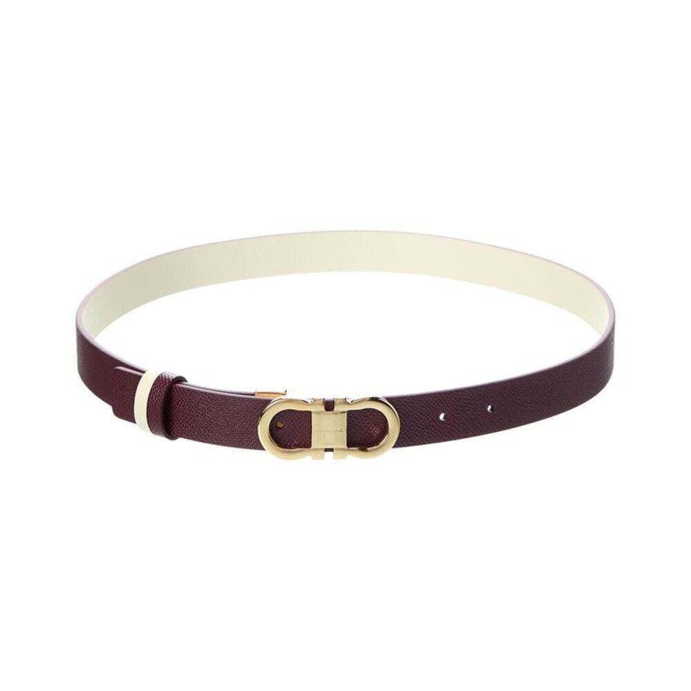 Ferragamo Gancini Reversible & Adjustable Leather Belt, Purple